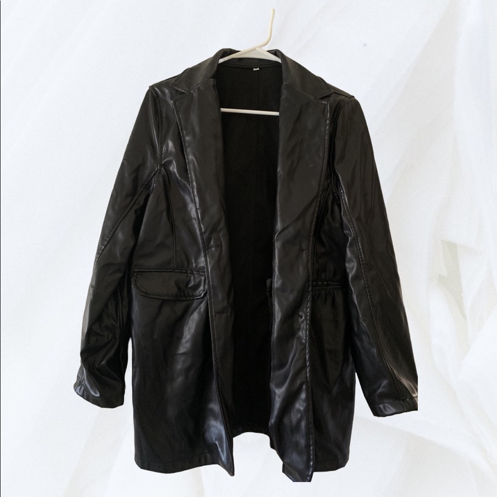 Faux Leather Blazer